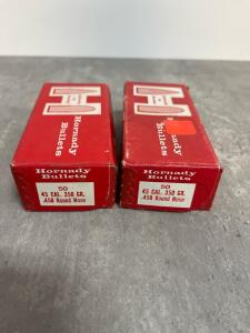 Hornady .45 Caliber 350 Grain .458" Round Nose Bullets &ndash; Approx 50 per Box, Open