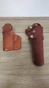 Front Line 2202 BR Leather Holster for Compact Pistols & Full-Length Leather Revolver Holster