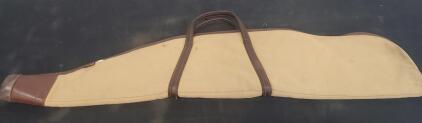 Canvas and Leather Soft Gun Case with Dual Handles and Zipper Closure (I)