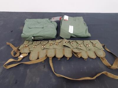 (2) Tru-Spec Large Regular Tactical Military Pants & Chinese Type 56 AK Chest Rig 7-Mag Canvas Set (FL-E)