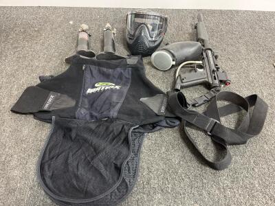 Tippmann 98 Custom Paintball Marker Set, JT Mask, DYE Matrix Harness, Pods & Sling, Black (a)