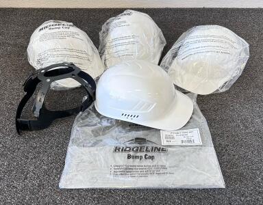 Pyramex Ridgeline HP40010 White Bump Cap, Vented, Adjustable Suspension, Lot of 4 (Shelf C)