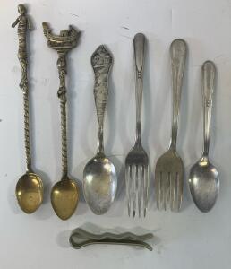 Vintage Italian Souvenir Spoons with Gondola Motifs and Twisted Handles