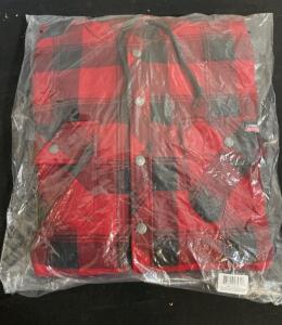 Dickies GD5401 Hooded Flannel Shirt Jacket, Large, English Red/Black Plaid, New ( H)