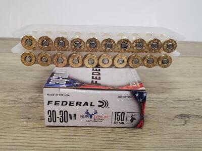 Federal 30-30 Win Non-Typical Whitetail, 150 gr Soft Point, 20 Round Box, Made in USA