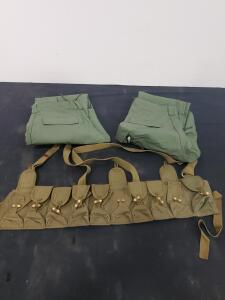 2x U.S. Army OG-107 Small Regular Utility Pants + Chinese Type 56 Chest Rig 10-Pouch Mag Carrier (FL-E)