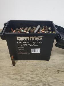 250 Rounds 7.62x39mm 122gr FMJ Steel Case Ammo Inc Non-Corrosive Berdan Primed AK-47