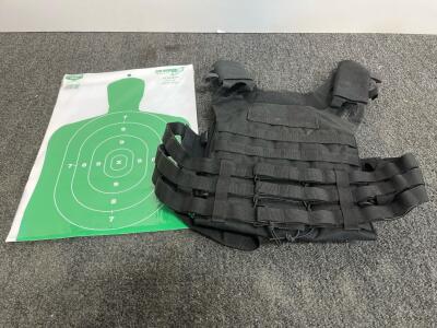 Black Tactical Plate Carrier Vest, Adjustable S&ndash;XL, 1000D Cordura, MOLLE System (d)