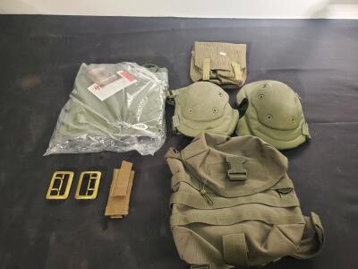 Military/Tactical Field Gear Lot: BLACKHAWK Knee Pads, MOLLE Pouches, ECWCS Fleece, Surplus (FL-E)