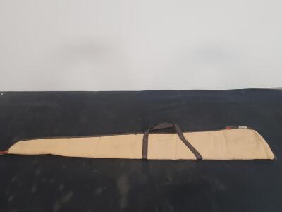 Soft Rifle/Shotgun Case, Beige/Tan, Approx. 46" Exterior Length, Padded Canvas, Zipper Closure (I)