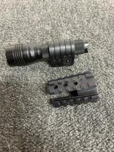 Tactical Weapon-Mounted Flashlight, Picatinny/Weaver Rail Compatible, Black Anodized Finish