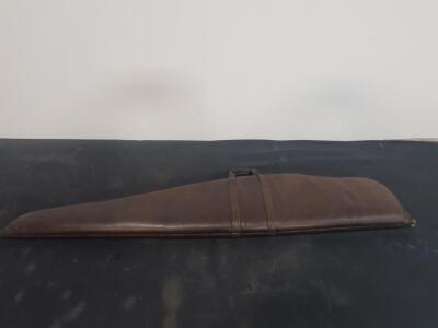 Brown Leather Soft Gun Case with Handle and Zipper Closure, 48" Length (I)