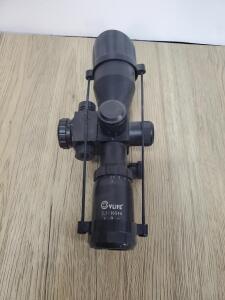 OVLIFE 2.5-10x40 Rifle Scope with Illuminated Mil-Dot Reticle and Built-in Red Laser