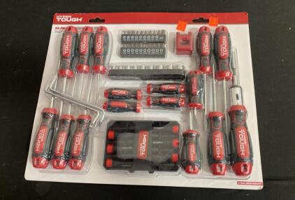 Hyper Tough 55-Piece Screwdriver Set, Phillips/Slotted/Torx/Hex, Bit Holder, 5-Year Warranty ( H )