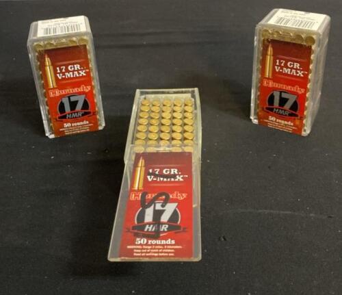 Hornady 17 HMR 17gr V-MAX Rimfire, 145 Rounds, Brass Case, 2 Unopened, 1 Opened Box