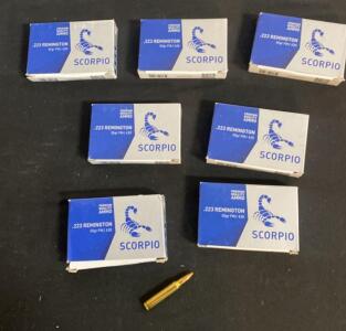 Scorpio .223 Remington 55gr FMJ Ammunition &ndash; 140 Rounds