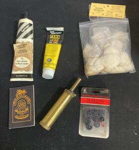 CVA Brass Powder Flask AC1400A, 2.5 oz Capacity, Includes Accessories