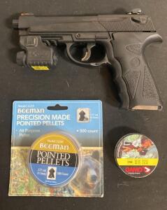 Crosman P31 .177 Cal CO2 Air Pistol, 20-Rd Mag, Laser Sight, Beeman & Gamo Pellets