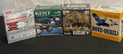 12 Gauge Ammo Lot &ndash; Winchester, Kent, Federal, Steel & Lead, Waterfowl & Upland Loads, 200 Rounds