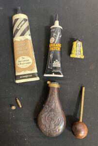 Lyman Black Powder Flask, Copper and Brass, 8 oz Capacity, Made in Italy