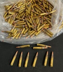 5.56x45mm NATO M855 FMJ Surplus Ammunition, Brass Case, Approx. 62 Grain, Bulk Lot Approximately 500 Rounds