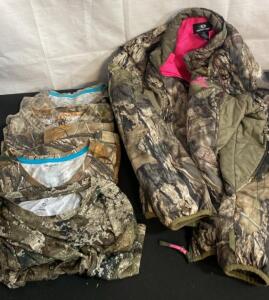 Realtree & Mossy Oak Camo XL Set, 4 Shirts, Insulated Jacket, Youth/Unisex & Women's