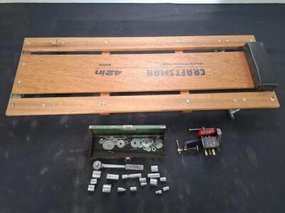 Craftsman 42" Wooden Creeper, S-K 1/2" Socket Set, Clamp, and Hardware Lot
