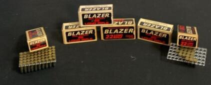 Blazer .22 Long Rifle High Velocity Ammunition, 6 Boxes, Partial & Full, 40 Grain, 1235 fps