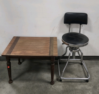 Craftsman Swivel Chair & Side Table
