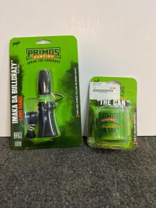 Primos Original 'The Can' Deer Estrus Bleat & Imaka Da Bullcrazy Long Range Elk Call w/ Packaging(c)