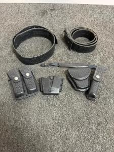 Safariland Law Enforcement Duty Belt Set &ndash; Black 2.25" Basketweave, Multiple Pouches, Inner/Outer Belts(a)