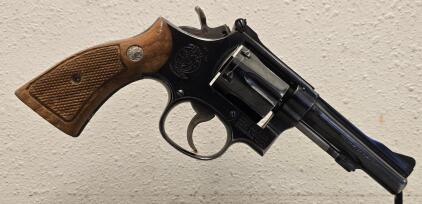 Smith & Wesson Model 15-4 .38 Special Revolver, 4" Barrel, Serial 20K9142, Blued, Wood Grips