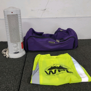 Soleus Air Space Heater, Sonoma Duffel Bag, & Safety Vest
