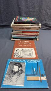 15 Art Instruction Books: Watercolor, Drawing, Charcoal, Pastel, Composition & Art Marketing Lot