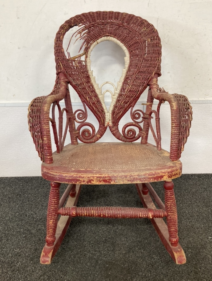 Vintage Childs Wicker Rocking Chair