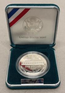 1997 U.S. Botanic Garden Proof Silver Dollar Coin, 90% Silver, Original Packaging