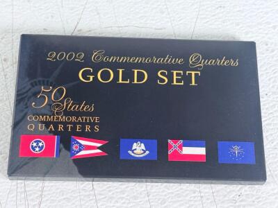 2002 State Quarters Gold-Plated Set &ndash; Tennessee, Ohio, Louisiana, Indiana, Mississippi, Boxed