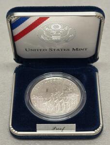 2002 West Point Bicentennial Proof Silver Dollar, 90% Silver, Original Packaging