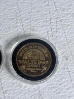 Sea Life Park Hawaii $1 & $5 Trade Tokens, Makapuu Point Oahu, With Protective Capsules - 3