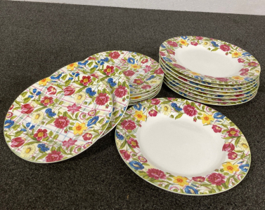 Glass Floral Plates