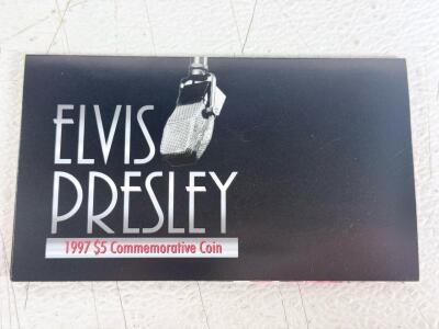 1997 Elvis Presley $5 Commemorative Coin, Marshall Islands, Prooflike, Folder