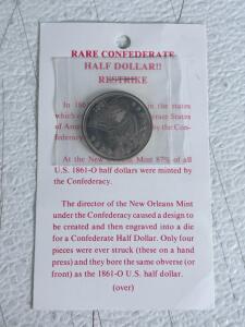 1861 Confederate Half Dollar Restrike, Seated Liberty Design, Silver, New Orleans Mint Commemoration
