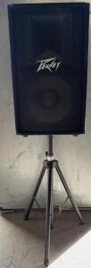 Peavey PV115 Passive PA Speaker, 15&rdquo; Woofer, 400W Program, 8 Ohms with Stand, SoundGuard HF