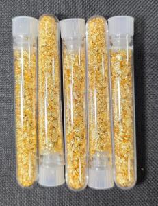 (5) 3" Long Bottles of Gold Flake/Leaf Gold