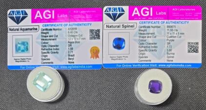 (2) Certified Natural Gemstones