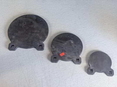 Set of 3 AR500 Steel Gong Targets &ndash; 12", 10", 8" Diameters, 3/8" Thick