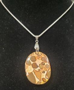 78.70 ct. Natural Picture Jasper Gemstone Pendant, 24" Necklace