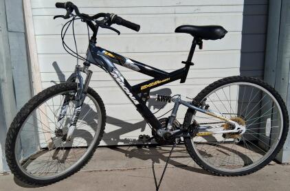 Black Magna Excitor 18-Speed Full Suspension Mountain Bike, 26" Wheels, Steel Frame
