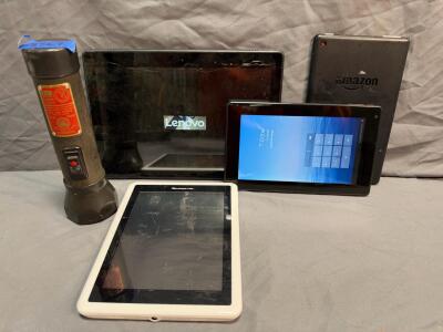 Mixed Lot &ndash; Lenovo TB-X705F**Powers On**, Nextbook NX16A8116K**Powers On**, Amazon Fire 7, Pandigital Tablets & Ray-O-Vac BM-22 Flashlight**Powers On**