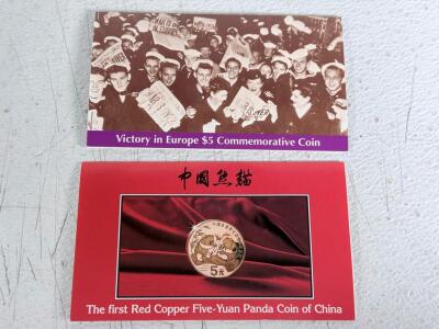 Victory in Europe $5 WWII Commemorative Coin, Historic Display Card, Collector's Edition